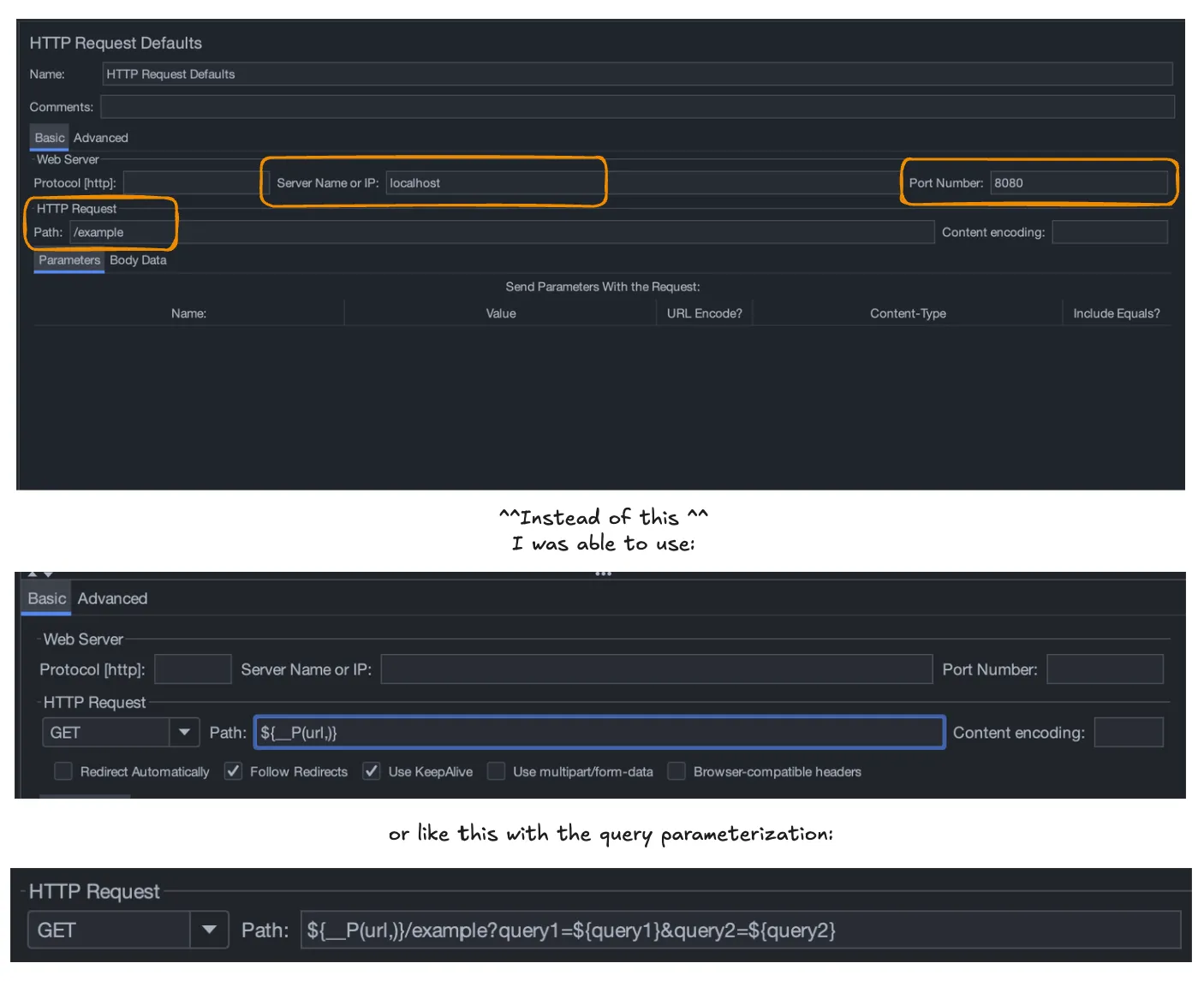 Using the full URL in the path field of an HTTP Request