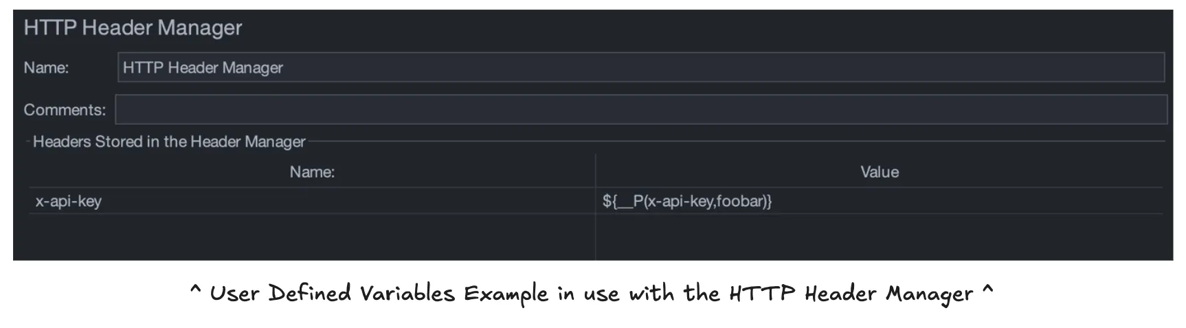 A User Defined Variable used in a header with a default value
